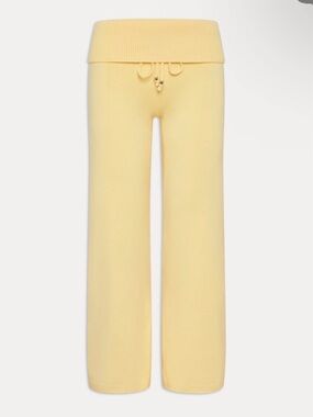 Frankie's Bikinis Dawson cloud knit vanilla sugar Knit Drawstring Wide-Leg Pants